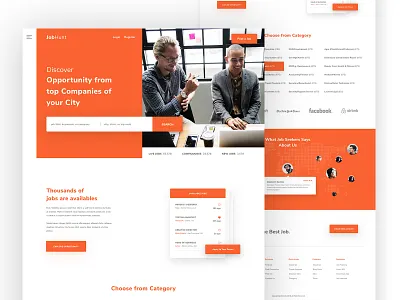 Job Finding Portal Landing Page creative discover google job app job find job landing landing page search ui ux website builder website design