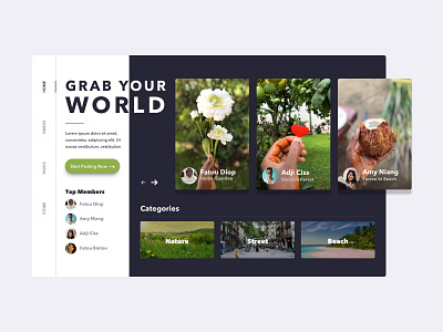 Grab Your World design ui web