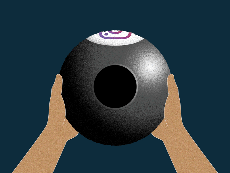 Instagratification #Day6 2d illustration 8ball after effects animation animation2d app animation art deco editorial editorial illustration funny humor instagram magic mograph publication rebound