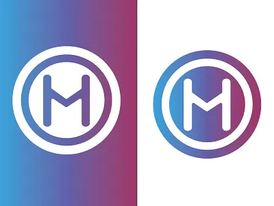 M + H Icon badge brand connect grow h h letter icon logo m m letter mark mh minimal reach social type wave