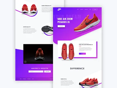 Shoes Landing Page buy clean design landing design landing page nike shoes ui ux web