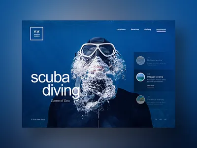 Scuba Diving Website Design blue branding design designer diving gradient illustration inspiration ocean responsive scuba diver scuba diving sea swimming typography ui ux webdesign website