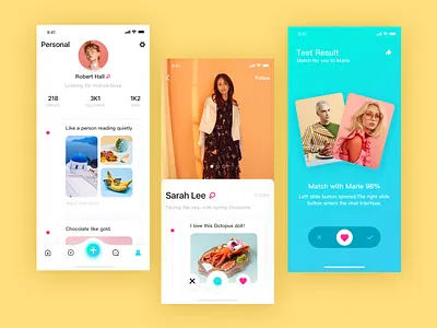 Social application interface-3 app appointment design interface social contact ui