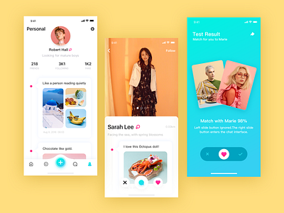 Social application interface-3 app appointment design interface social contact ui