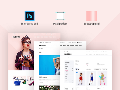 Set of Pages for Hydrus clothes ecommerce opencart template