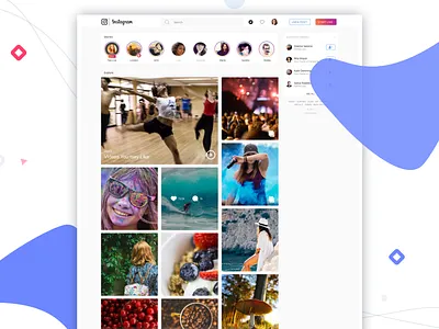 If Instagram web had a Discovery Page like its App animation design desktop discovery explore instagram interaction page photo sketch ui website