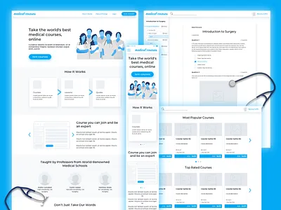 Medical Courses Mockups design health health care medical medical app medical care mobile mobile app design mockup ui user ux web web design