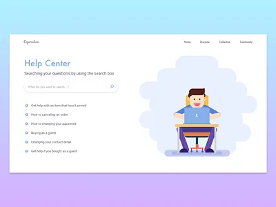 Help Center design faq flat help center homepage illustration layout ui ux vietnam website