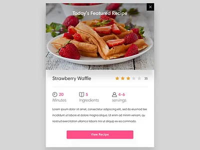 Recipe Card clean design recipe ui ux