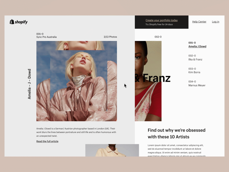 Interaction Exploration after affects animation design figma landing page shopify site web