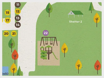 Map Detail fall map minimal modern paper park playground retro texture trees