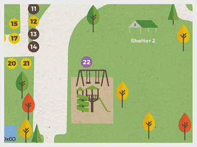 Map Detail fall map minimal modern paper park playground retro texture trees