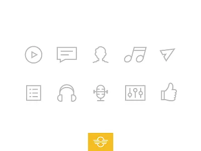 Studio Fly Icons artists design icon iconography icons icons set line minimal music studio
