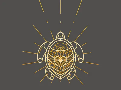Tortoise enlightenment ethereal illustration line radiant turtle