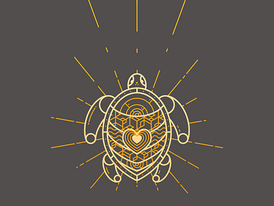 Tortoise enlightenment ethereal illustration line radiant turtle