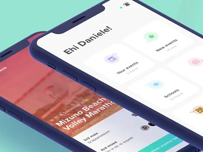 BeachVolley Go mobile app app beach volley colors concept design event events interface minimal mobile sport sport app ui
