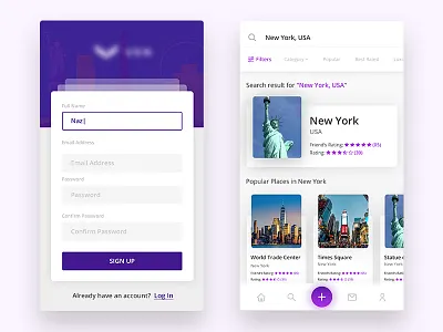 Travel App android app app design clean ios search location sign up travel app ui design ui designer ux design ux designer