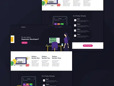 Workapp Recruiters Page app application code dark design desk flat illustration interface minimal recruiter simple ui user interface ux vector web