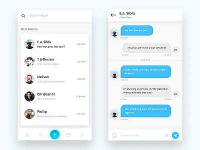 Travel App - Chat screen android app app design chat clean ios minimal travel ui design ui designer ux design ux designer