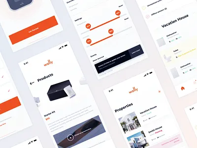 Wally UI analytics app clean design ios product startup ui ux