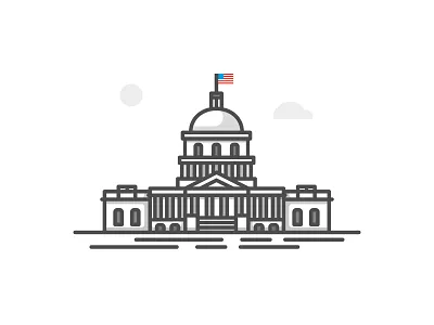 March on Washington america dribbble flag flat icon illustration landmark shot stroke trump united states usa vector whitehouse