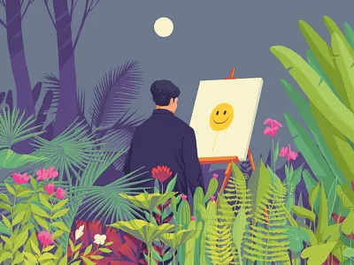 I A M artist concept flower garden illustration painting plants