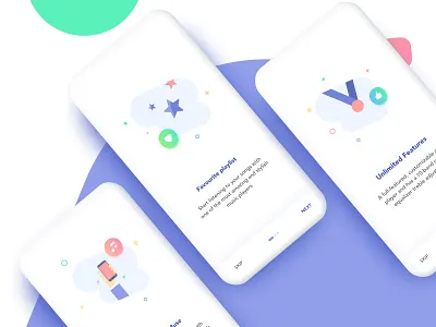 Onboarding screen_ Muse app creative design icon illustration interaction mobile app music musicapp onboarding playlist popular trending userinterface