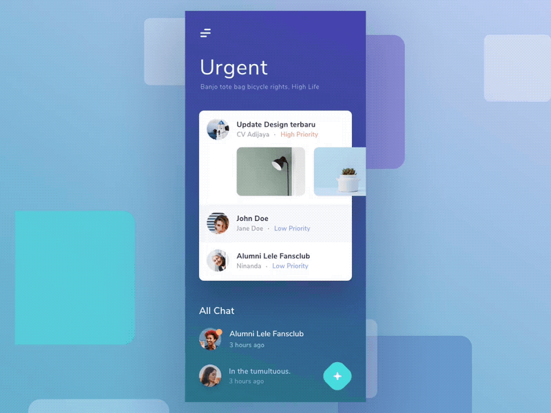 Messaging App Interaction app cards chart dashboard gradient icons inbox ios mail material mobile social ui