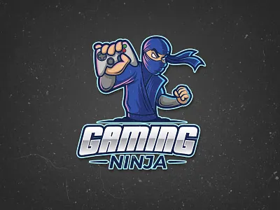 Gaming Ninja Logo console esport gamer gaming joypad joystick logo ninja player sport stealth team videogame