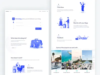 Redesign unicobag - homepage delivery design homepage illustration luggage suitcase ui ux webdesign