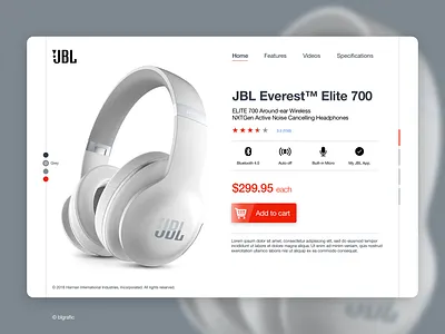 JBL Elite 700 audio design dribbble interface jbl landing page product shot skech ui ux web
