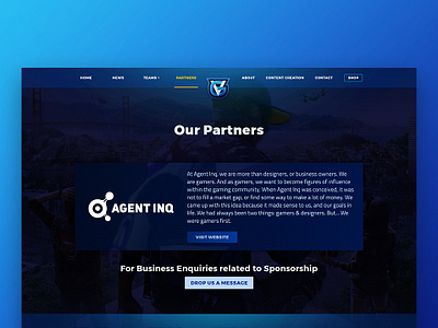 Sponsors Page - Vanguard eSports Website Redesign clash royale esports fortnite game gaming landing page partership partner redesign section sponsor sponsorship ui ux video video game web web design website