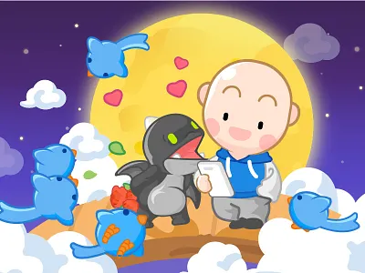 Chinese Valentine's Day design illustraor illustration type ui