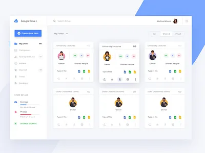 Google Drive Concept Design concept dashboard flat google google drive storage ui ux