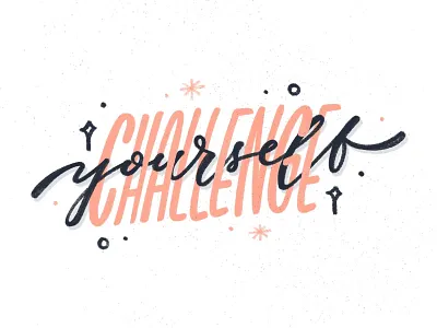 Challenge Yourself brush design ipad lettering lettering procreate texture typography vintage