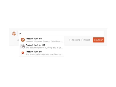 Autocomplete app autocomplete comment input mention producthunt ui ux website