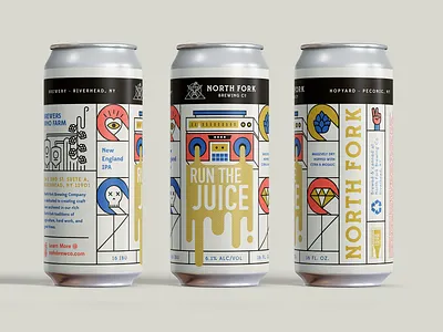 Run The Juice IPA beer brewery can illustration ipa label packaging