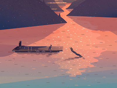 Summer Memories adobe adobe illustrator adobeillustrators adventure digital 2d digital art digital illustration dynamic illustrated illustration lake lake illustration mountains nature summer sunset traveller vector wanderlust whimsical