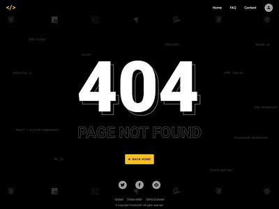 #dailyUI 404 Page 008dailyui 404 error black black and white button code cta dailyui error frontend typograph ui uidesign ux animation ux design website