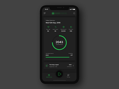 Fitness App app design dark fitness app fitness tracker green gym health illustration ios ui designer ui ux ux designer