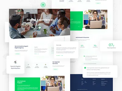 Agency Website Home Page agency creative design landingpage marketing product project seo services typography web wedsite