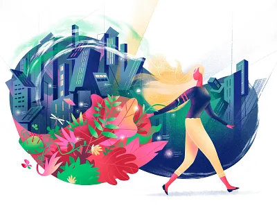 The Soul Of The City buildings city environment garden girl hurca nature norde pink unveal urban