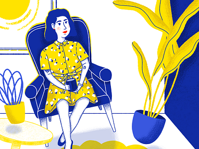 Self Portrait debutshot firstshot floating ipadpro livingroom pencil plants portrait portrait illustration procreate promotion self textures