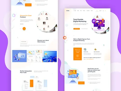 Digital Agency Landing Page agency agency branding business clean corporate design digital illustration landing shape theme trend typography ui ux website