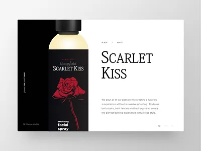 Scarlet Kiss bath black brand branding flower label package red rose shower