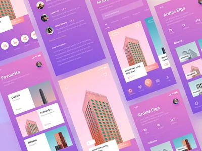 Booking Hotel App Full Screen app book booking building home hotel house profile rent review room sell testimonials ui