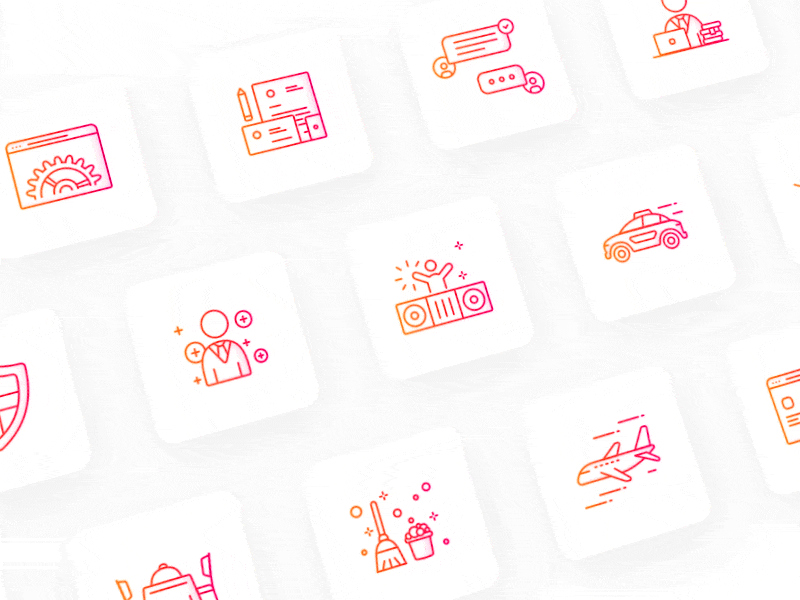 Askeet - Icon set design gradient icon icon pack icons set illustration orange red