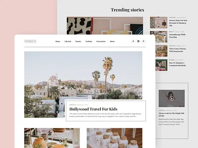 Blog Homepage Template blog clean design fashion flat minimal sketch template typography ui ux