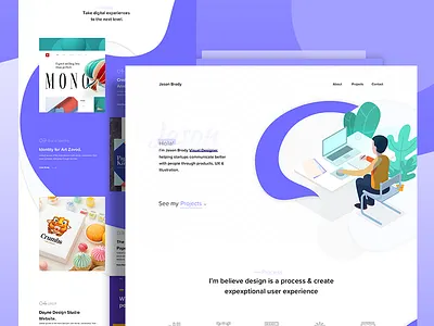 Portfolio UI clean cv cv design designer hire illustration landing page portfolio resume resume cv typography webdesign website