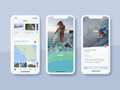Trekka - main pages app application iphone maps mobile stories travel travel app travelblog travelling trip trips
